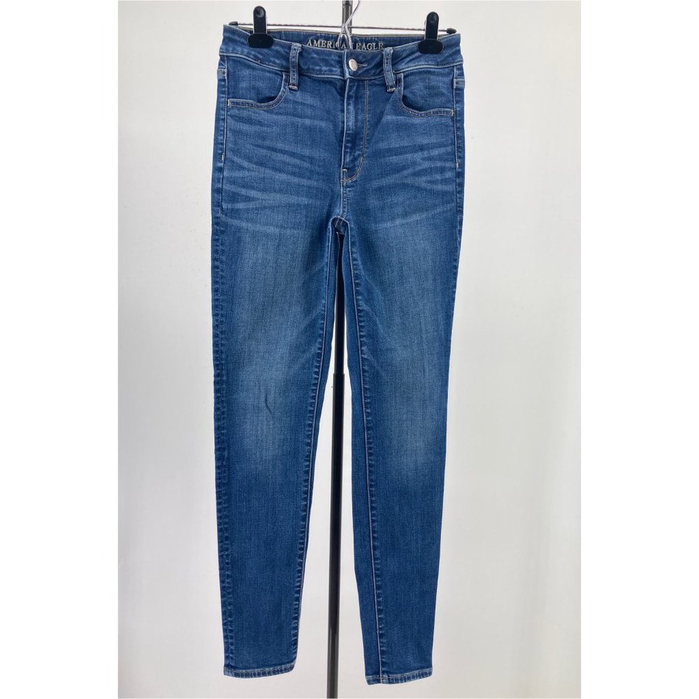 American Eagle Jeans Super High Rise Jegging Dark Wash Super Stretch Size 4